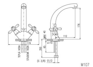 Смеситель для кухни Rav Slezak Morava Retro MK120.5/2 хром